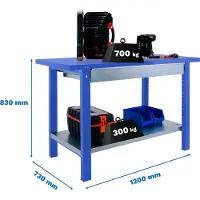 Simonwork (bancos De Trabajo) Etabli Simonwork Bt6 Pro Metal 1box 1200 Bleu Bleu 830x1200x730 -