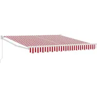 Syfax Auvent rétractable Rouge et Blanc 350 x 250 cm