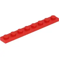 LEGO 1x8 plaque 3460 - 250 pièces rouge