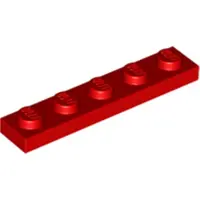 LEGO 1x5 plaque 78329 - 50 pièces rouge