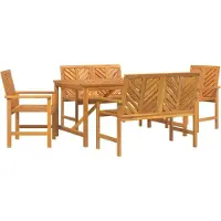 Syfax Ensemble de salle à manger pour jardin 5 pcs Marron