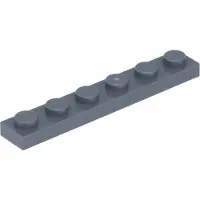 LEGO 1x6 plaque 3666 - 100 pièces gris bleuté foncé