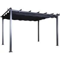Furnlux Classic FURNLUX Pergola d'extérieur Lazio Noir 395cm / Couleur principale : Noir / Dimensions : 395 x 295 x 245 cm