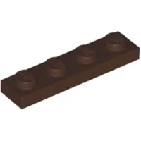 LEGO 1x4 plaque 3710 - 10 pièces brun foncé
