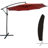 Happy Garden Parasol déporté OAHU rond 3m de diamètre terracotta + housse