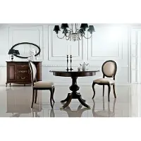AEA Table classique avec 2 chaises Royal Chaises Tables Table ronde en bois - Verona