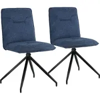 Happy Garden Lot de 2 chaises en tissu bleu AREN
