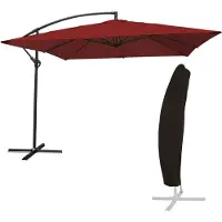 Happy Garden Parasol déporté MOLOKAI carré 2,7x2,7m rouge + housse