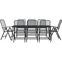 vidaXL Ensemble de jardin 9 pièces Anthracite Métal déployé