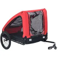 Prolenta Maison Exclusive - Remorque à vélo pour chiens, rouge et noir