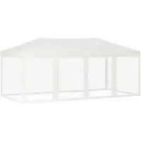 Syfax Tente de réception pliable avec parois Crème 3x6 m