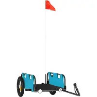 Syfax Remorque de vélo bleu tissu oxford et fer