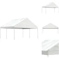 vidaXL Pavillon avec toit blanc 4,46x5,88x3,75 m Polyéthylène - Pavillons & Tentes de réception