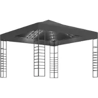 Syfax Chapiteau de jardin avec lumières LED 3x3 m Anthracite