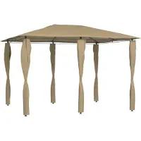 Syfax Belvédère avec revêtement de poteaux 3x4x2,6 m Taupe 160 g/m²