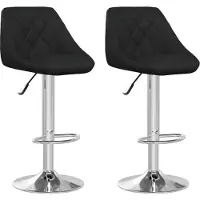 Syfax Tabourets de bar lot de 2 noir similicuir