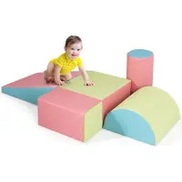 Coast 5 PIÈCES. Cubes en mousse, cubes géants pour se défouler et grimper, cubes en mousse souple, cubes géants multicolores, cubes pour bébés et jeunes enfants (Rose)