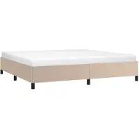 Syfax Cadre de lit sans matelas cappuccino 200x200 cm similicuir