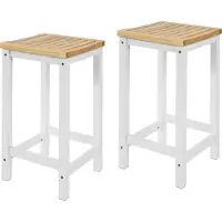 SoBuy Lot de 2 chaises Chaise en bois Chaise à manger Chaise de cuisine Tabouret pour chariot de cuisine 2xFST29-WN