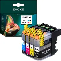Evoke Cartouches pour Brother LC 123 XL LC123 ️️ DCP J132W J152W J552DW J752DW ️