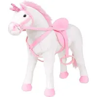 Syfax Jouet en peluche Licorne Blanc et rose XXL