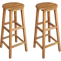 Syfax Tabourets de bar lot de 2 bois d'acacia massif