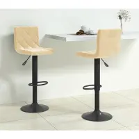Prolenta Maison Exclusive - Lot de 2 tabourets de bar en velours crème