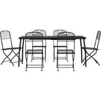 vidaXL Ensemble de jardin 7 pièces Anthracite Métal déployé