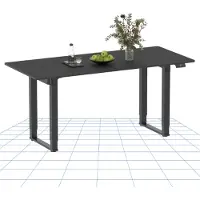 FlexiSpot Table à manger électrique réglable en hauteur , 180 x 80 cm, avec 4 pieds, capacité de charge de 80 kg, 2 moteurs, protection anti-collision, fonction mémoire (noir)