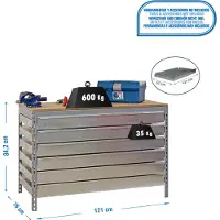 Simonwork (bancos De Trabajo) Bt5 6box Metal Shelf 842x1210x760 Mm Doré