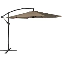 Happy Garden Parasol déporté OAHU rond 3,50m de diamètre taupe