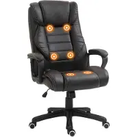 Vinsetto Fauteuil de bureau massant fauteuil bureau ergonomique grand confort hauteur réglable fonction dossier à bascule revêtement synthétique brun