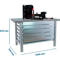 Simon Rack Etabli Simonwork Bt6 Pro Metal 5box 1200 Gris Gris 830x1200x730 -