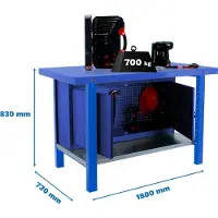 Simon Rack Etabli Simonwork Bt6 Pro Metal Cabinet 1800 Bleu Bleu 830x1800x730 -