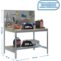 Simonwork (bancos De Trabajo) Bt2 Metal Shelf 1445x1210x610 Mm Marron