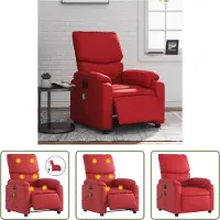 The Living Store Fauteuil de massage électrique rouge similicuir