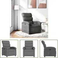 The Living Store Fauteuil relax gris foncé Tissu