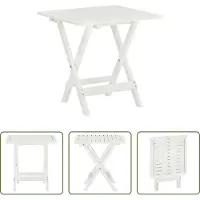 The Living Store Table de bistrot blanche 46x46x47 cm bois massif acacia