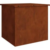 vidaXL Coffre de rangement extérieur rouillé 55 x 50,5 x 50 cm acier