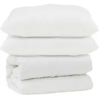 vidaXL Couette avec oreiller 3 pcs blanc microfibre