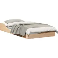 Syfax Cadre de lit Marron 75 x 190 cm Pin massif