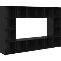 Syfax Ensemble meuble TV Montage mural 4 pcs Noir 37 x 37 x 142,5 cm