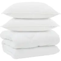 vidaXL Couette d'hiver avec oreiller 3 pcs blanc microfibre