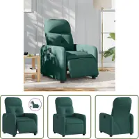 The Living Store Fauteuil relax électrique Vert foncé Tissu