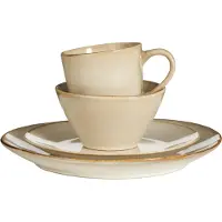 Mica Decorations Service de table Racco, 16 pièces - 4 couverts - Grès - Beige