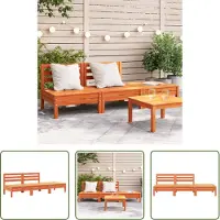 The Living Store Canapé de jardin 3 places brun cireux pin massif