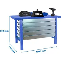 Simonwork (bancos De Trabajo) Etabli Simonwork Bt6 Metal 5box 1800x735 Bleu Bleu 830x1800x730 -