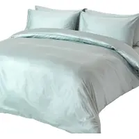 Homescapes Bio linge de lit duck egg blue, 135 x 200 cm