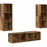 Syfax Ensemble meuble TV 3 pcs Bois Ancien Bois d'ingénierie