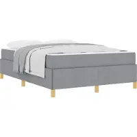Syfax Cadre de lit avec matelas Gris clair 160 x 200 cm tissu